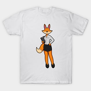 Fox as Secretary with Notepad T-Shirt